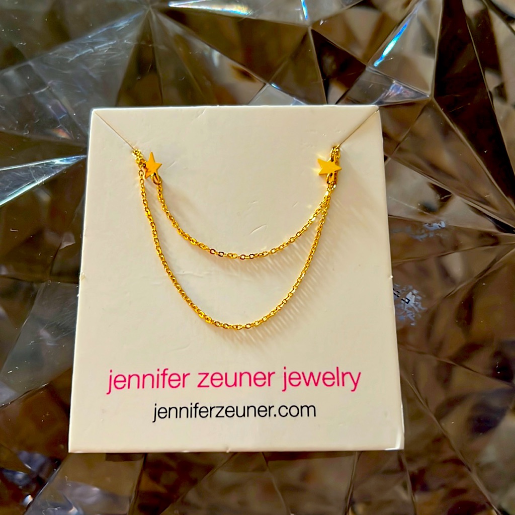 Jennifer Zeuner Jewelry Plated Gold Star Necklace